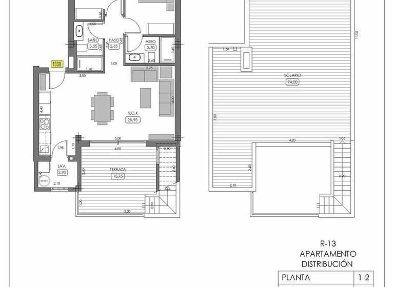 Penthouse zum Kauf - Erstbezug provisionsfrei 315.000 € 3 Zimmer 167 m² 1. Geschoss Algorfa 03169