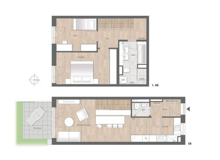 Maisonette zum Kauf provisionsfrei 804.900 € 3 Zimmer 81,2 m²<br/>Wohnfläche EG<br/>Geschoss Milbertshofen-Am Hart München / Am Hart 80937