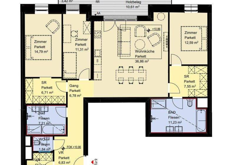 Wohnung zum Kauf - Erstbezug 949.000 € 4 Zimmer 126,8 m² 3. Geschoss Wien 1020