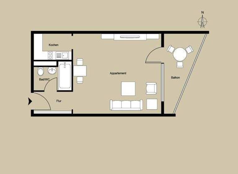 Studio zum Kauf 114.000 € 1 Zimmer 37 m² EG Hoheneck Ludwigsburg 71642