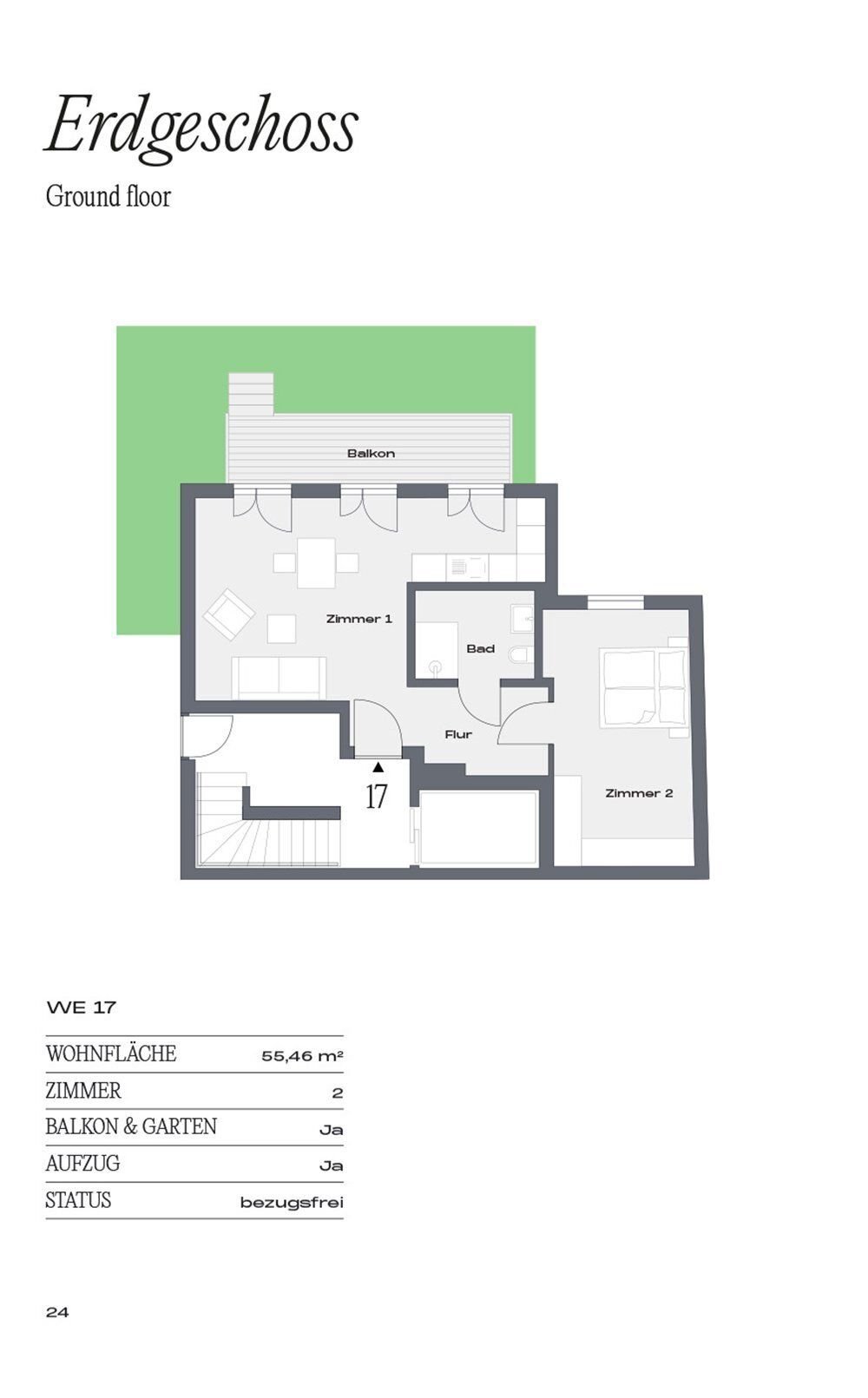 Wohnung zum Kauf 445.000 € 2 Zimmer 54,3 m²<br/>Wohnfläche EG<br/>Geschoss Urbanstraße 5a Kreuzberg Berlin 10961