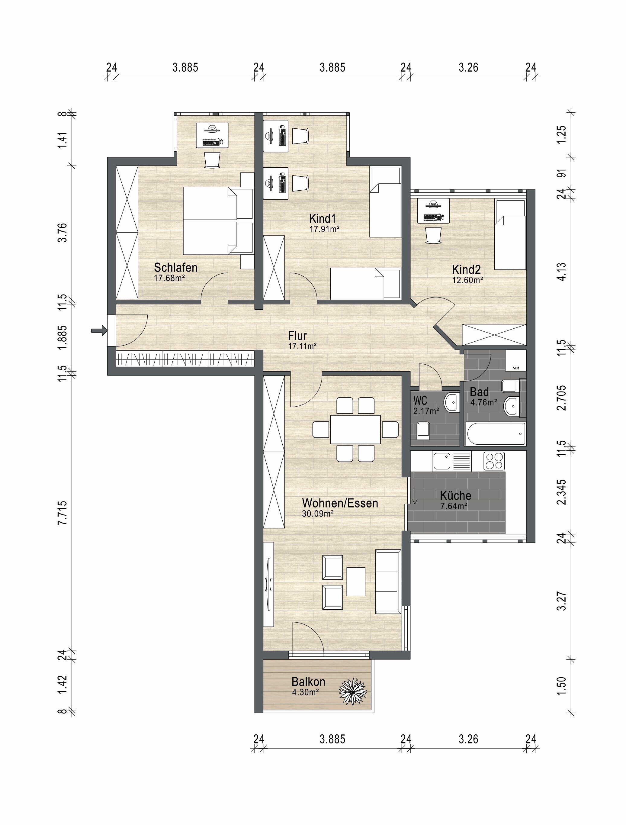 Wohnung zum Kauf 299.000 € 4 Zimmer 112 m²<br/>Wohnfläche Leubnitz (Leubnitzer Höhe) Dresden 01219