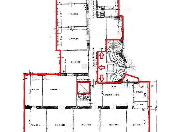 Bürofläche zur Miete 15.303 € 13 Zimmer 468 m² Bürofläche Brucknerstraße Wien 1040