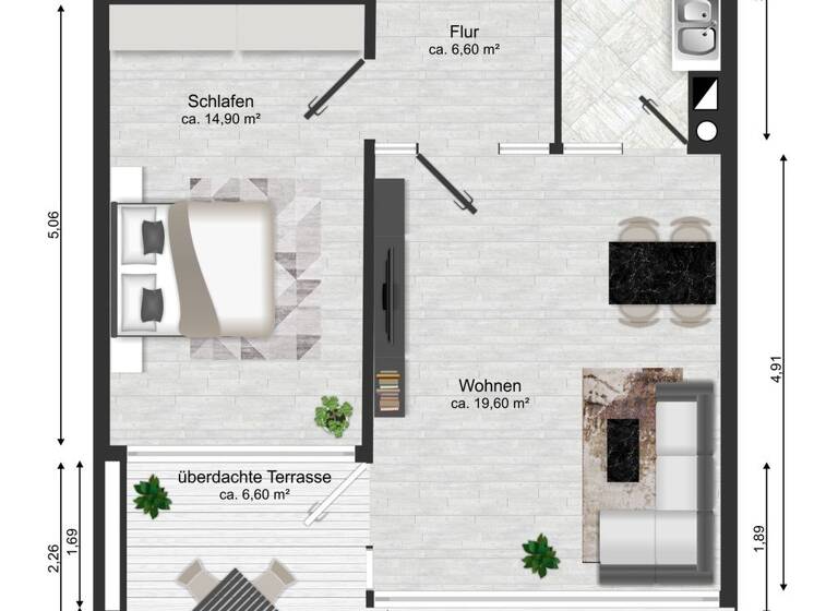 Wohnung zum Kauf 374.000 € 2 Zimmer 56 m² 1. Geschoss frei ab sofort Volksdorf Hamburg 22359