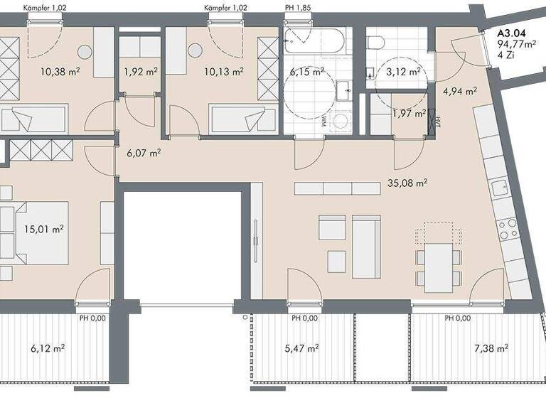 Wohnung zum Kauf - Erstbezug provisionsfrei 885.000 € 4 Zimmer 94,8 m² 3. Geschoss Egerdachstraße Pradl Innsbruck 6020