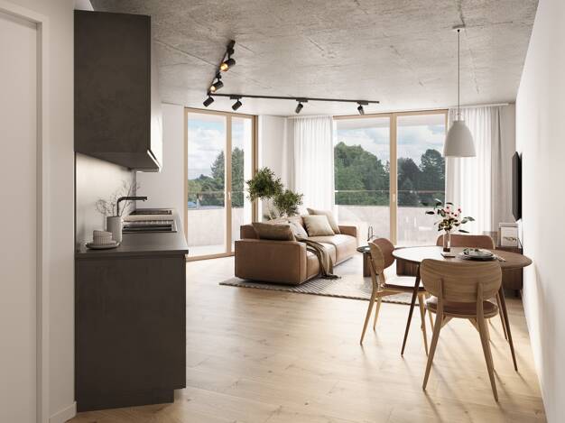Wohnung zum Kauf - Neubau provisionsfrei 705.000 € 3 Zimmer 90 m² 4. Geschoss Herderstraße 4, 6, 8 West, Hausstätt 251 Rosenheim 83024