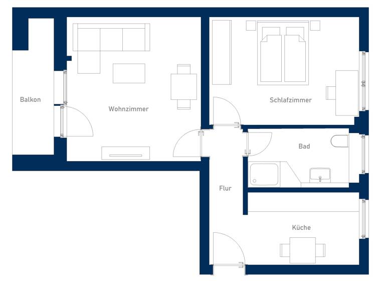 Wohnung zur Miete 1.150 € 2 Zimmer 56 m² EG frei ab sofort Lichterfelde Berlin 14167
