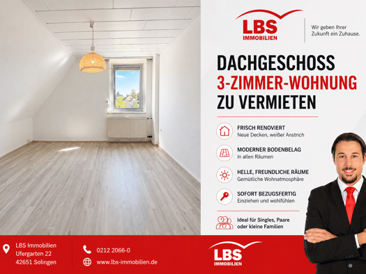 Wohnung zur Miete 650 € 2,5 Zimmer 60 m² 2. Geschoss Merscheid Solingen 42697