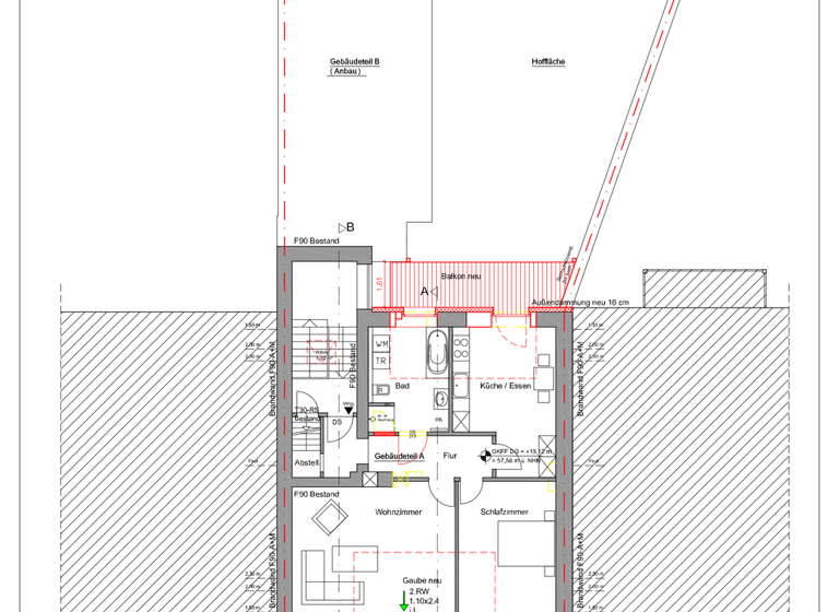 Wohnung zur Miete 1.460 € 2 Zimmer 85 m² 4. Geschoss Flingern Nord Düsseldorf 40233