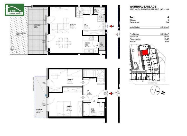 Wohnung zur Miete 1.115 € 3 Zimmer 82,5 m² EG frei ab 01.07.2026 Prager Straße 105 + 109 Wien 1210