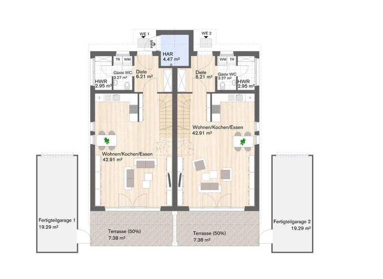 Doppelhaushälfte zum Kauf - Erstbezug provisionsfrei 430.000 € 4 Zimmer 124 m² 350 m² Grundstück frei ab 30.05.2027 Reichenhain Chemnitz 09125