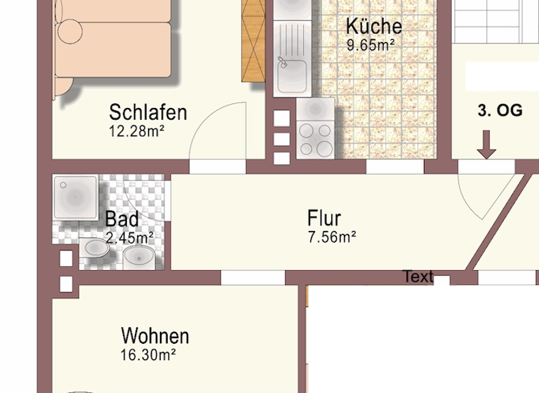 Wohnung zur Miete 495 € 2 Zimmer 52 m² 3. Geschoss Gaarden-Ost Kiel 24143