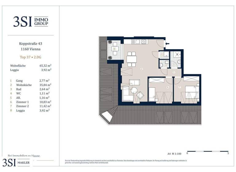 Wohnung zum Kauf - Erstbezug 491.000 € 3 Zimmer 65,3 m² 2. Geschoss Koppstraße 43 Wien 1160
