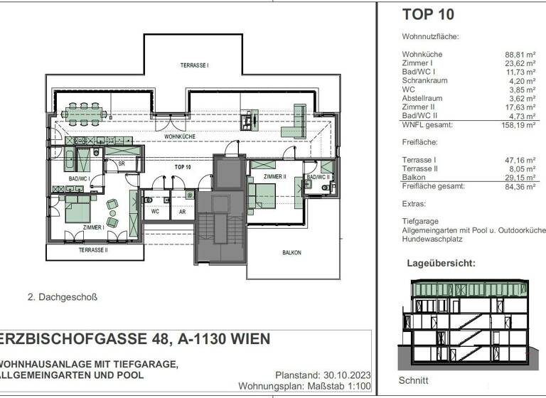 Penthouse zum Kauf - Erstbezug 2.500.000 € 3 Zimmer 158 m² 4. Geschoss Wien 1130