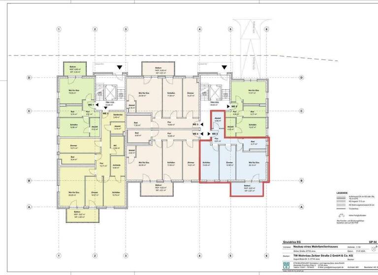 Wohnung zum Kauf provisionsfrei als Kapitalanlage geeignet 312.136 € 3 Zimmer 70,9 m² Zeitzer Straße 2 Löbstedt Jena 07743