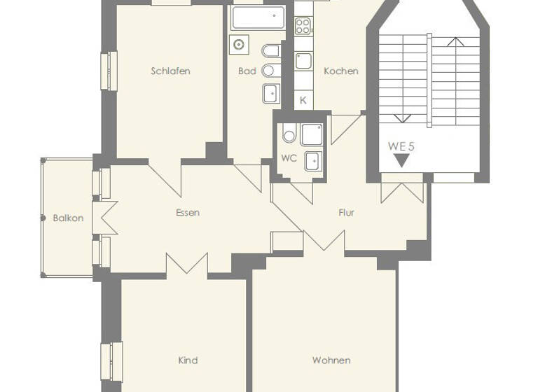 Wohnung zum Kauf 389.000 € 3,5 Zimmer 108 m²<br/>Wohnfläche 2.<br/>Geschoss Südvorstadt Leipzig 04275