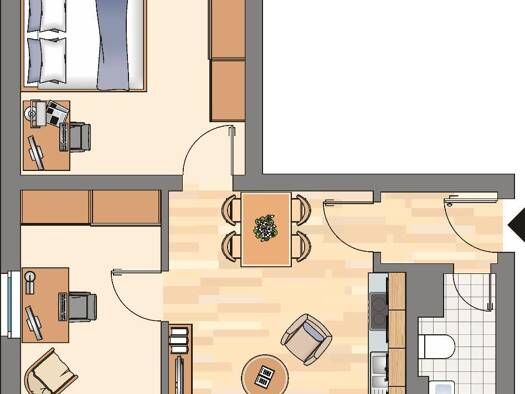 Wohnung zur Miete 392 € 2,5 Zimmer 44,6 m² 1. Geschoss Im Odemsloh 44 Bodelschwingh Dortmund 44357