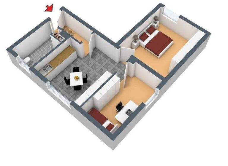 Wohnung zur Miete 489 € 2 Zimmer 50,5 m² 1. Geschoss Westring 68 Vohwinkel Wuppertal 42329