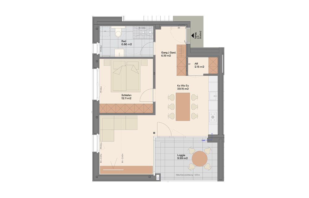 Wohnung zum Kauf provisionsfrei 385.300 € 2 Zimmer 56,5 m²<br/>Wohnfläche EG<br/>Geschoss Ziggamweg 212a und 212b St. Gallenkirch 6791