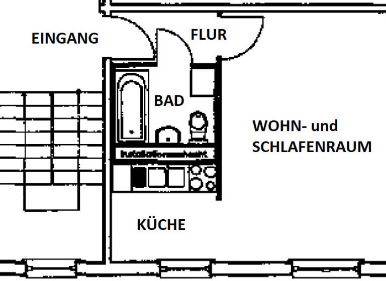 Wohnung zur Miete 140 € 1 Zimmer 29,7 m² 2. Geschoss Fritz-Kube-Ring 12 Bernsdorf 02994