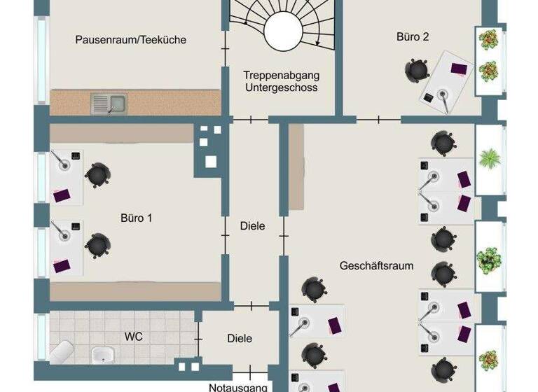 Büro zur Miete 900 € 93 m² Bürofläche Stadtmitte Herten 45699