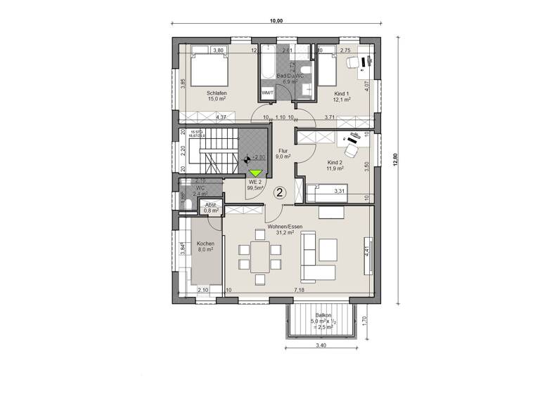 Wohnung zum Kauf 519.380 € 4,5 Zimmer 99,7 m²<br/>Wohnfläche 1.<br/>Geschoss Dörnigheim Maintal 63477