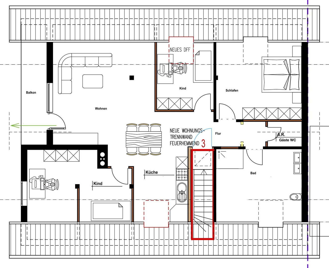 Wohnung zur Miete 940 € 4,5 Zimmer 102 m²<br/>Wohnfläche 2.<br/>Geschoss ab sofort<br/>Verfügbarkeit Keuchingen Mettlach 66693