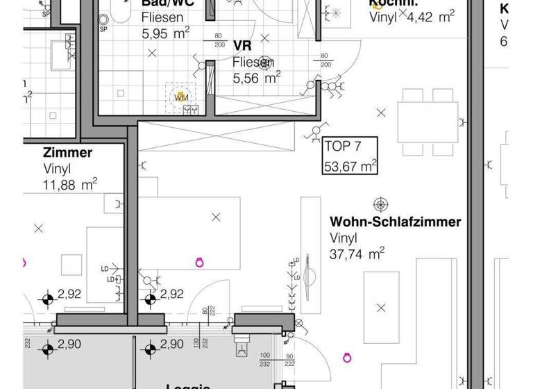Studio zur Miete 701 € 1 Zimmer 53,7 m² 2. Geschoss Spillern 2104