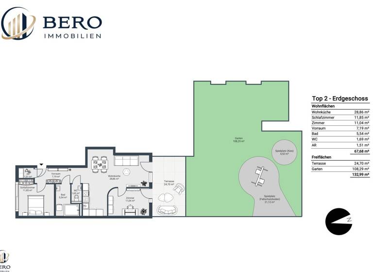 Wohnung zum Kauf - Erstbezug 449.000 € 3 Zimmer 67,7 m² EG Wien 1210