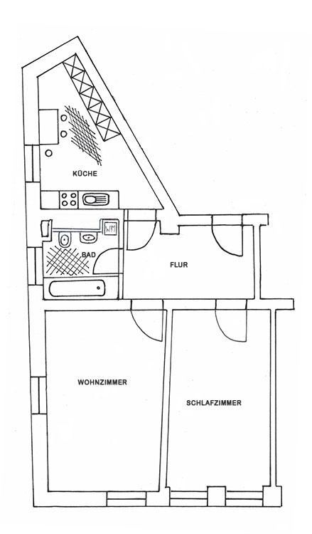 Wohnung zum Kauf 124.900 € 2 Zimmer 54,4 m²<br/>Wohnfläche 2.<br/>Geschoss Cotta (Grillparzerplatz) Dresden 01157