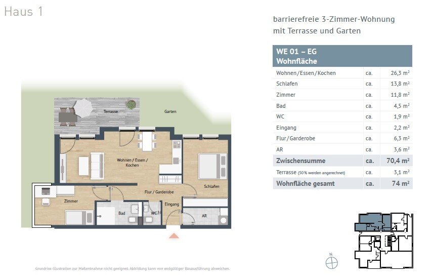 Wohnung zum Kauf provisionsfrei 375.000 € 3 Zimmer 74 m²<br/>Wohnfläche Lohme Lohme 18551