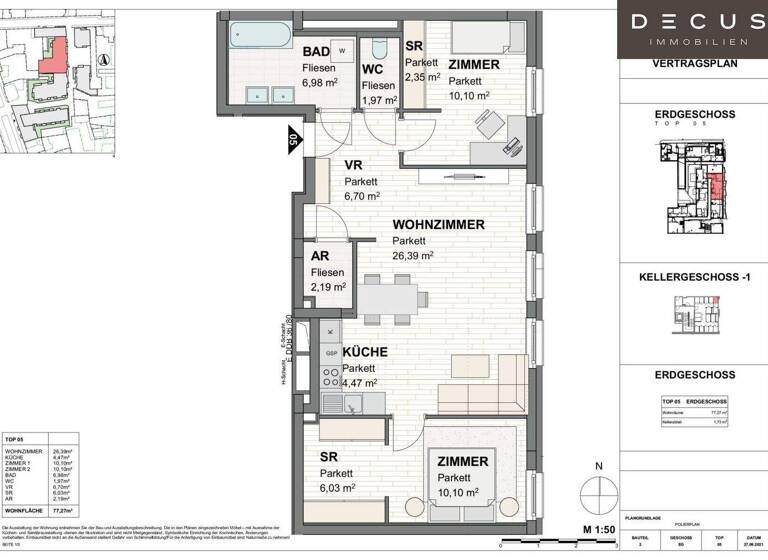 Wohnung zur Miete 818 € 3 Zimmer 77,2 m² EG Teufelhof St. Pölten 3100