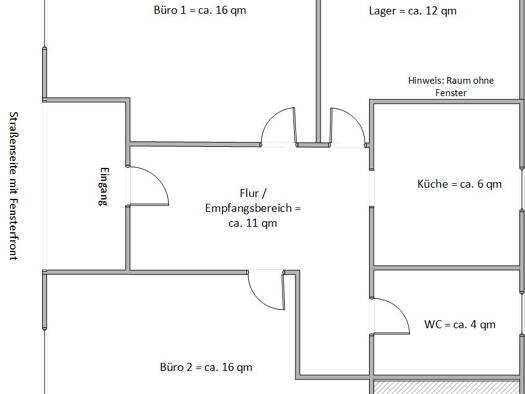 Büro-/Praxisfläche zur Miete provisionsfrei 585 € 3 Zimmer 65 m² Bürofläche Blankenhain 99444