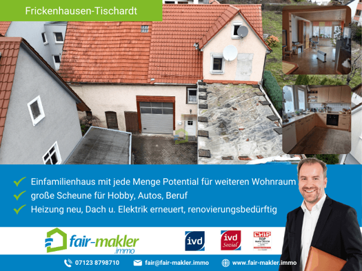 Einfamilienhaus zum Kauf 259.000 € 5 Zimmer 136,9 m² 591 m² Grundstück Tischardt Frickenhausen 72636