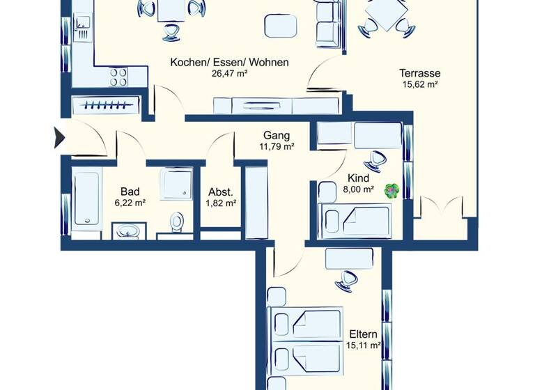Wohnung zum Kauf 340.000 € 3 Zimmer 69,3 m² 1. Geschoss Bettleweg 61 Lustenau 6890