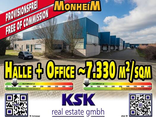 Logistikzentrum zur Miete provisionsfrei 7.330 m² Lagerfläche teilbar von 2.648 m² bis 7.330 m² Monheim Monheim am Rhein 40789