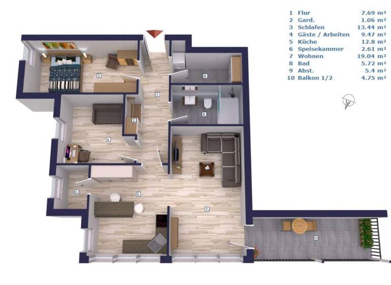 Wohnung zum Kauf 365.000 € 3 Zimmer 82 m² 1. Geschoss frei ab sofort Bad Doberan 18209