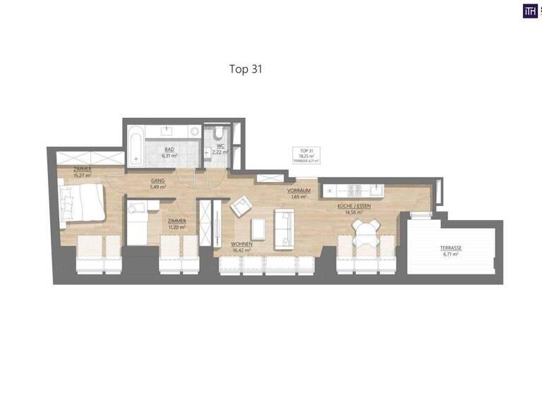 Wohnung zum Kauf - Erstbezug 698.000 € 3 Zimmer 78,3 m² 5. Geschoss Martinstraße Wien 1180