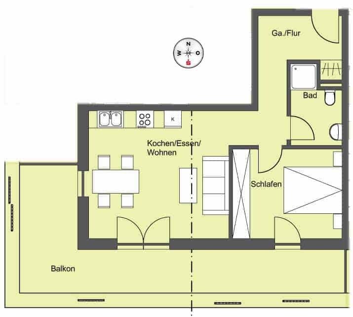 Wohnung zur Miete 750 € 2 Zimmer 57 m²<br/>Wohnfläche 1.<br/>Geschoss ab sofort<br/>Verfügbarkeit Abensberg Abensberg 93326