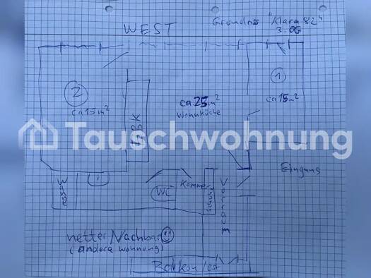 Wohnung zur Miete Tauschwohnung 880 € 2,5 Zimmer 62 m² 3. Geschoss Stühlinger Freiburg im Breisgau 79106