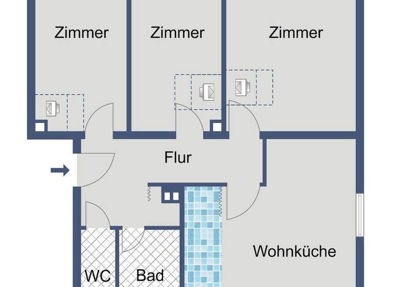 Wohnung zur Miete 504 € 3 Zimmer 66,3 m² 2. Geschoss Hermannstraße 4 Niedervellmar Vellmar 34246