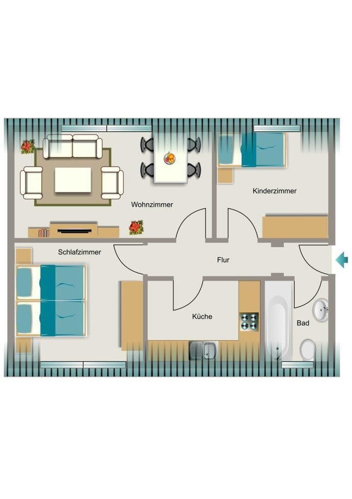 Wohnung zur Miete 369 € 3,5 Zimmer 55 m²<br/>Wohnfläche 2.<br/>Geschoss Grabenstraße 31 Aldenrade Duisburg 47179