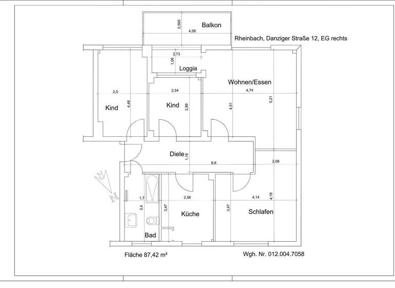 Wohnung zur Miete 1.160 € 4 Zimmer 87,4 m² EG frei ab 01.04.2026 Danziger Str. 12 Rheinbach 53359