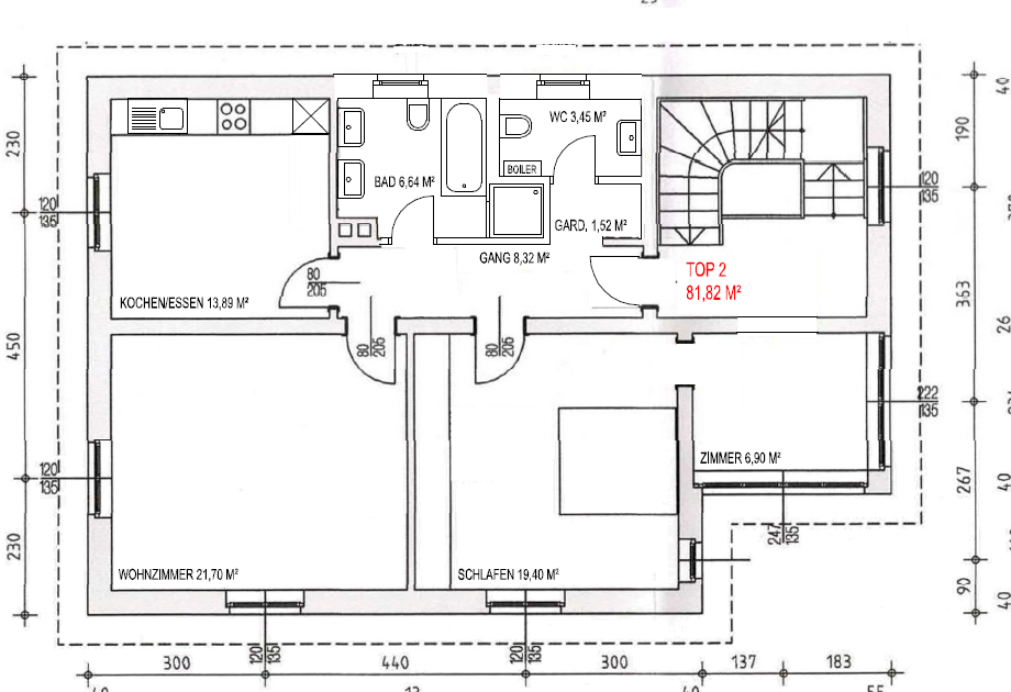 Wohnung zur Miete 886 € 3,5 Zimmer 81,8 m²<br/>Wohnfläche 1.<br/>Geschoss Kirchstraße Hard 6971