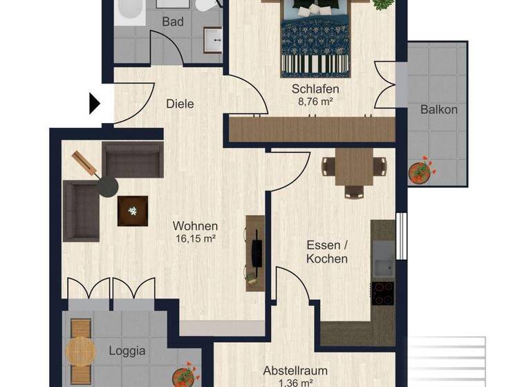 Wohnung zum Kauf 189.000 € 2 Zimmer 46,4 m² 2. Geschoss Abensberg 93326