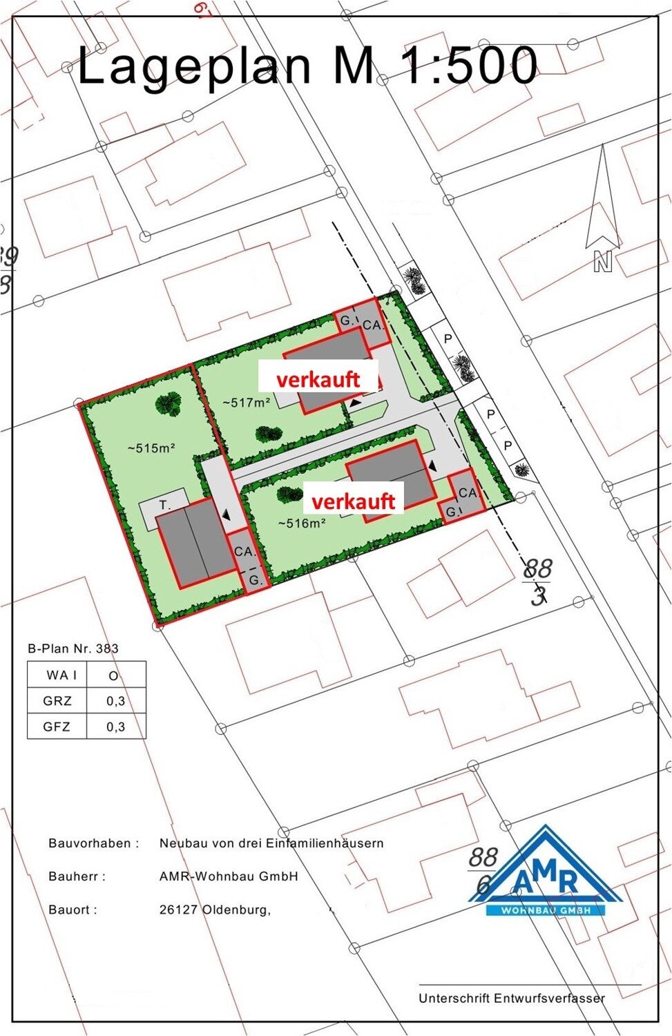 Grundstück zum Kauf 258.000 € 516 m²<br/>Grundstück Hackenweg Oldenburg (Oldenburg) / Bürgerfelde 26127