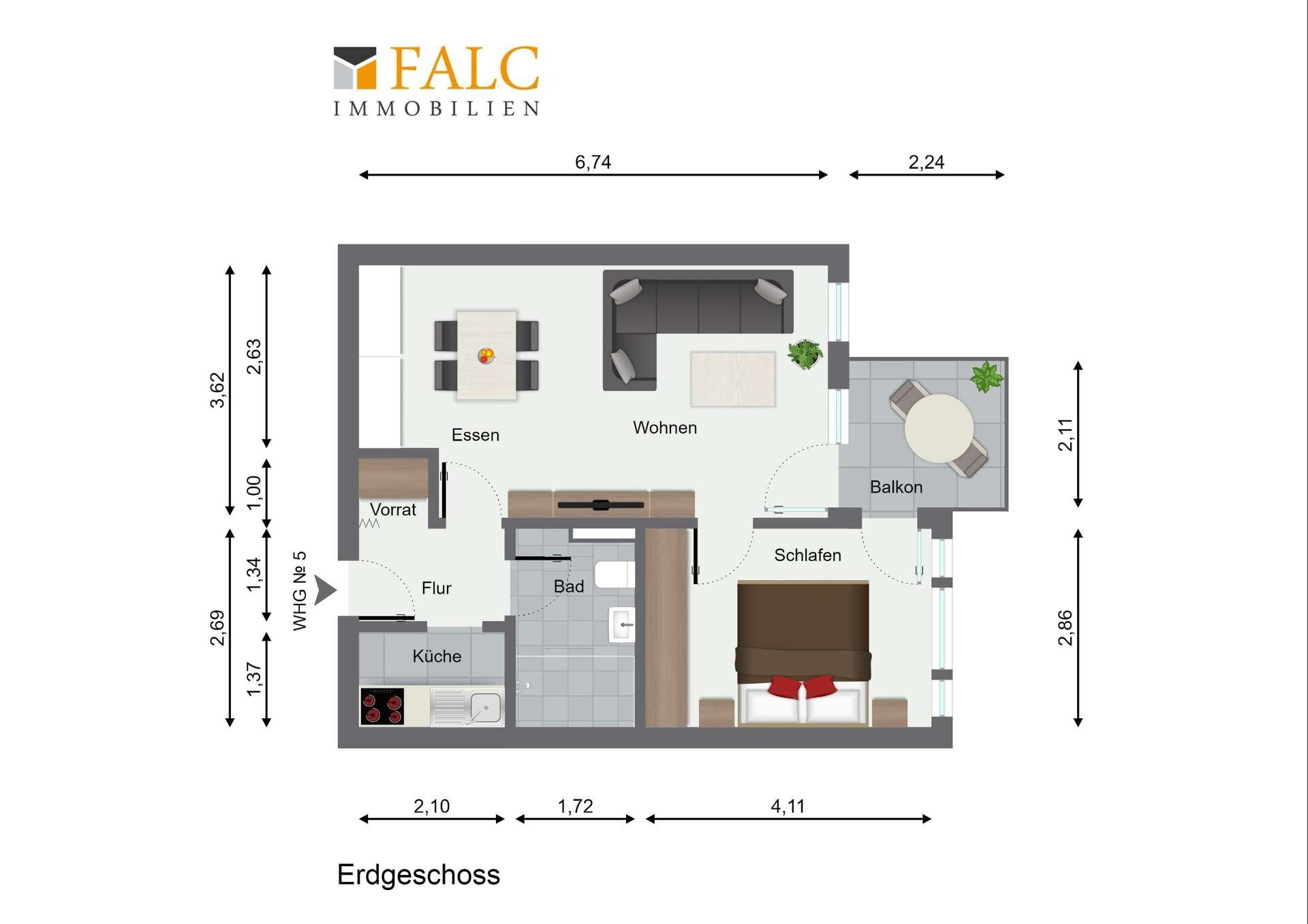 Wohnung zum Kauf 279.000 € 2 Zimmer 52,2 m²<br/>Wohnfläche Linz Linz am Rhein 53545