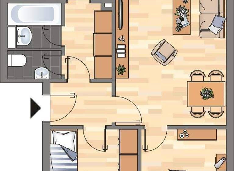 Wohnung zur Miete 529 € 3 Zimmer 64 m² 2. Geschoss Hermann-Löns-Straße 29 Vorsfelde Wolfsburg 38448