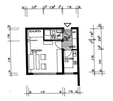 Wohnung zur Miete 550 € 1 Zimmer 35 m² 3. Geschoss frei ab sofort Ringstr. 3 Alt-Sontheim Heilbronn 74074