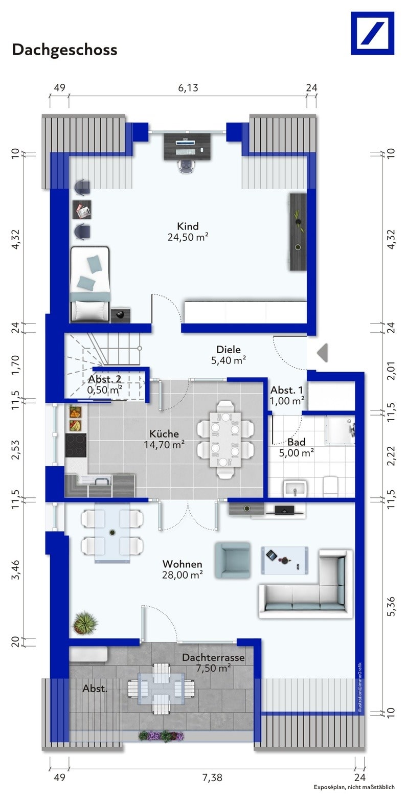 Maisonette zur Miete 1.610 € 3 Zimmer 115 m²<br/>Wohnfläche Am Tiefenberg 12 Ludenberg Düsseldorf 40629